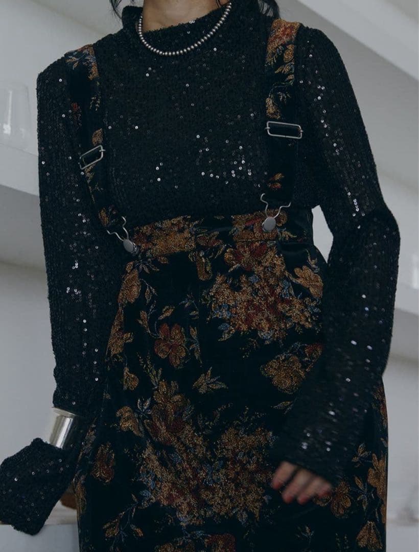 サロペット・オーバーオール・オールインワン Ameri FLOWER PRINT VELOUR PANTS