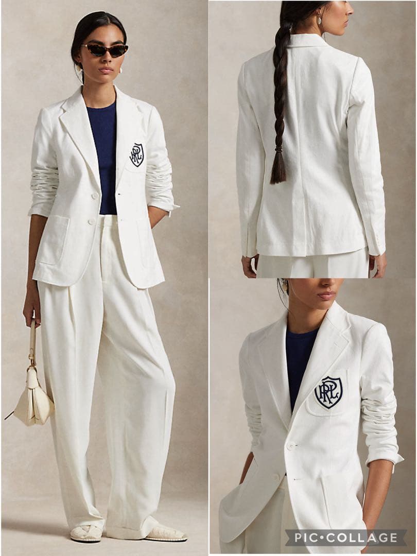 2025新作⭐︎新品タグ付⭐︎ラルフローレン⭐︎ロゴクレストコットンジャージーブレザー