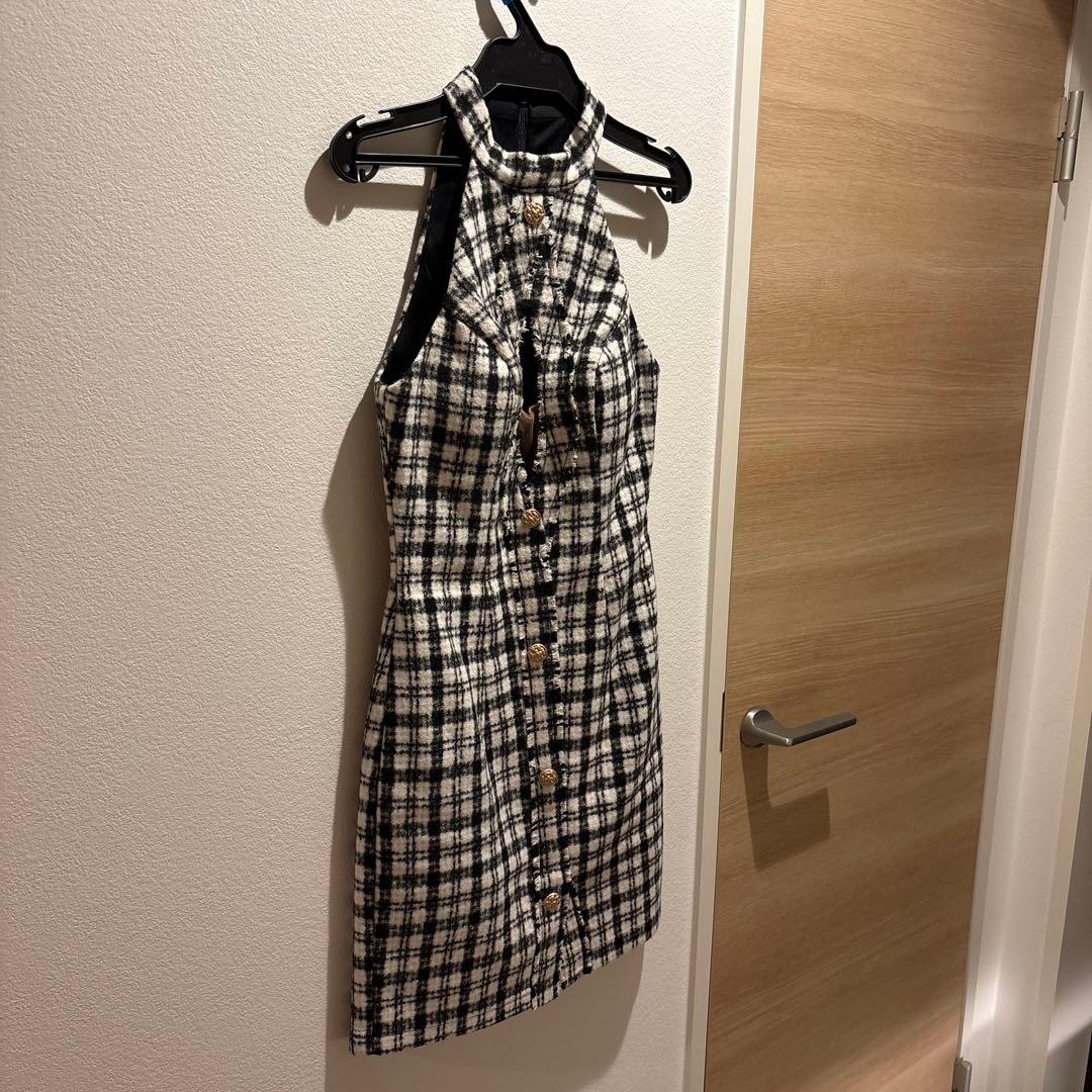 Sugar Angel Rチェック柄ハイネックミニドレスS