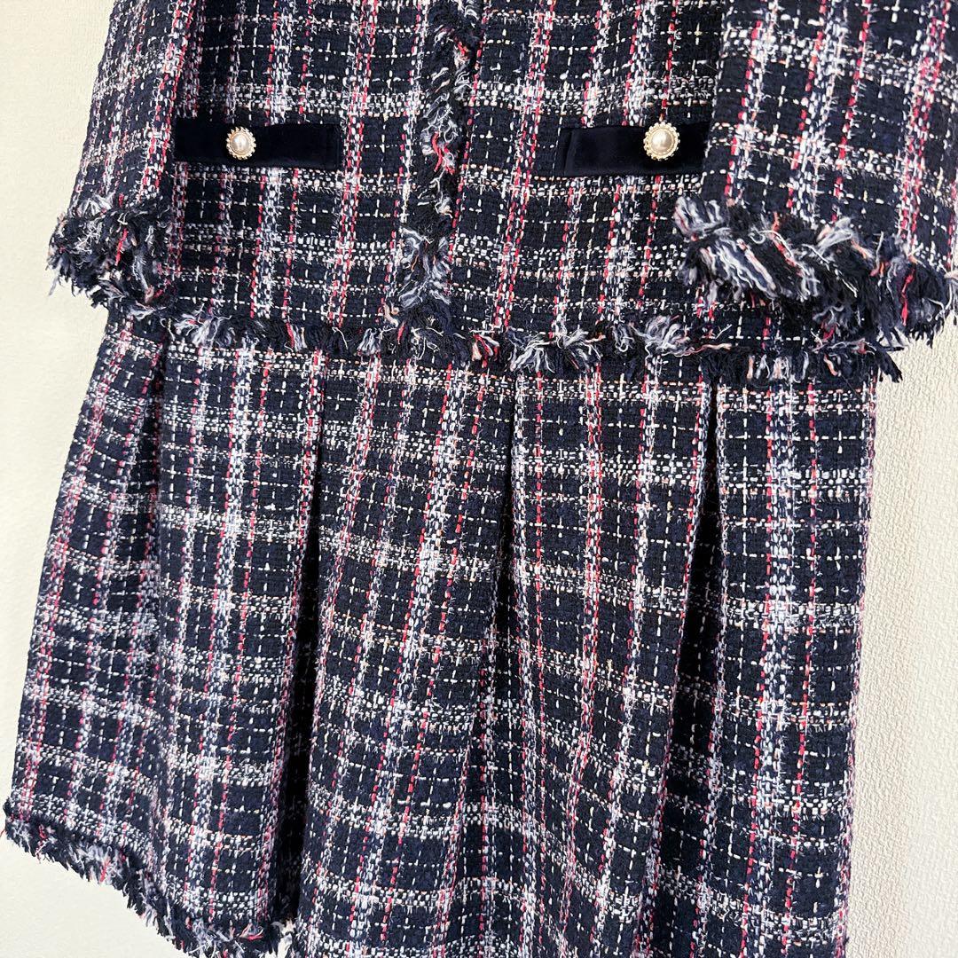 【美品】Chestyツイードチェックワンピース / チェスティ