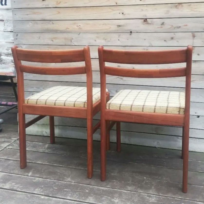 M♦店頭引取専用価格　希少 北欧ビンテージ チークダイニングチェア２脚