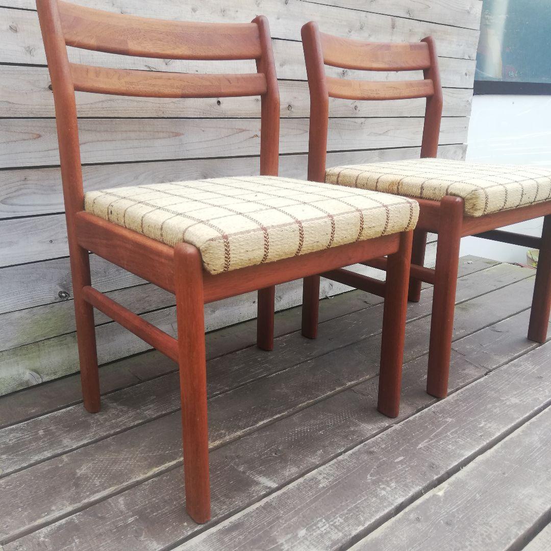 M♦店頭引取専用価格　希少 北欧ビンテージ チークダイニングチェア２脚