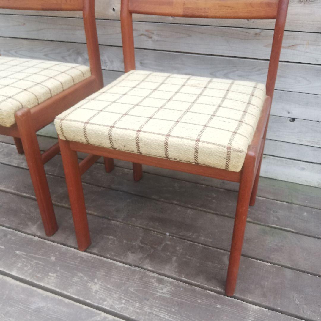 M♦店頭引取専用価格　希少 北欧ビンテージ チークダイニングチェア２脚