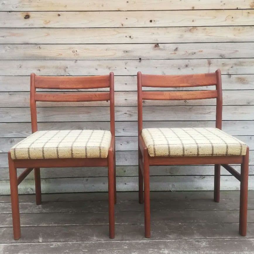 M♦店頭引取専用価格　希少 北欧ビンテージ チークダイニングチェア２脚
