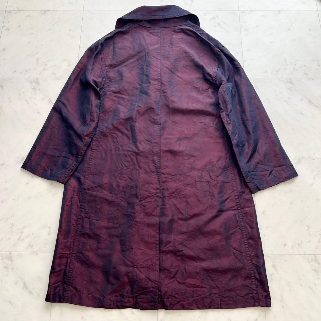 CHANEL ココマークボタン シルク サテン ライトコート ワインレッド