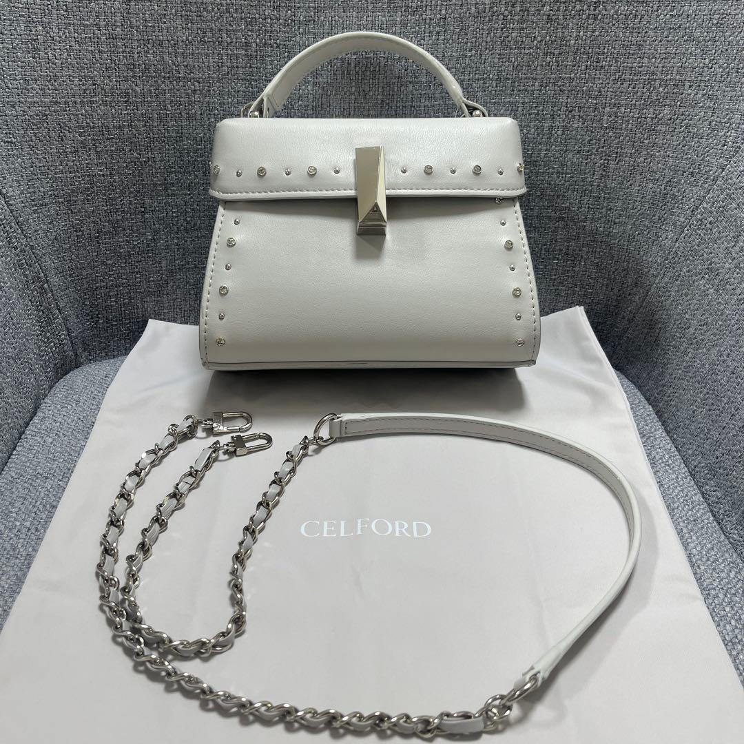 【美品】CELFORD リュタン　ビジュースタッズポシェット