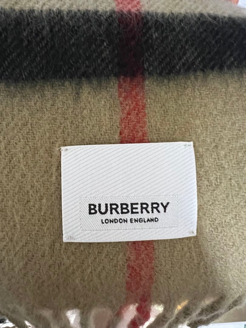 BURBERRY ロゴ&チェック　リバーシブル　カシミヤ　マフラー