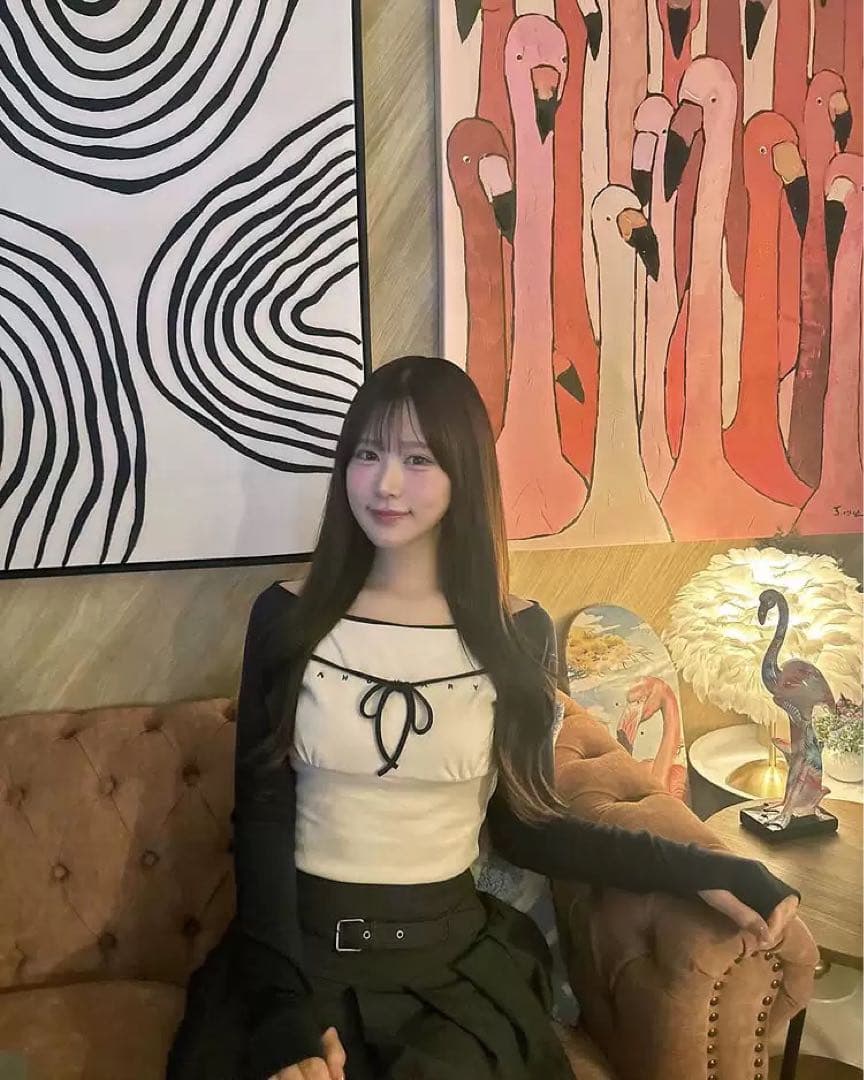 新品 andmary Alma ribbon ブラック Tシャツ リボンデザイン