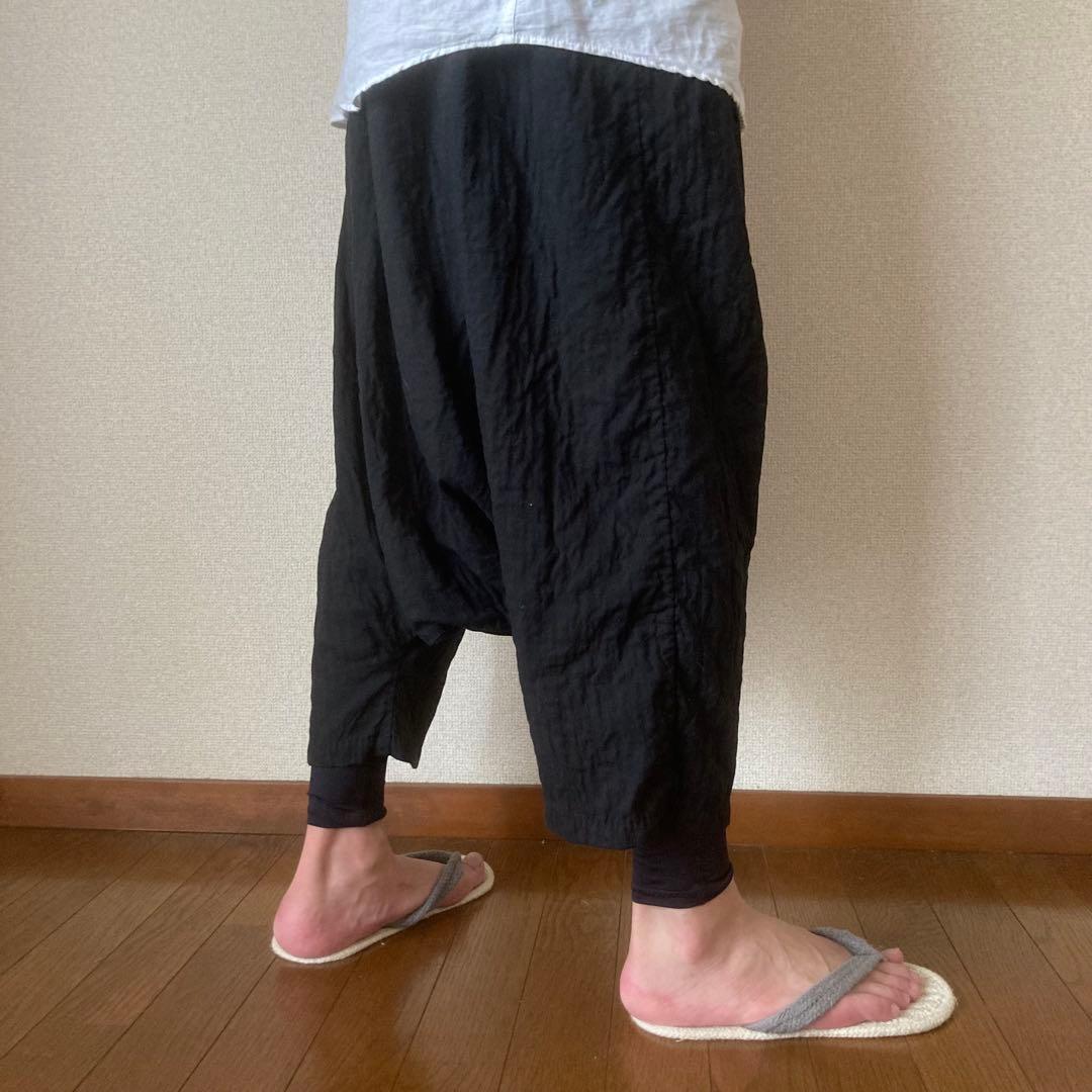 【美鬼　☆様お取置き】ゆったりシルエット ダブルガーゼ サルエルパンツ ブラック