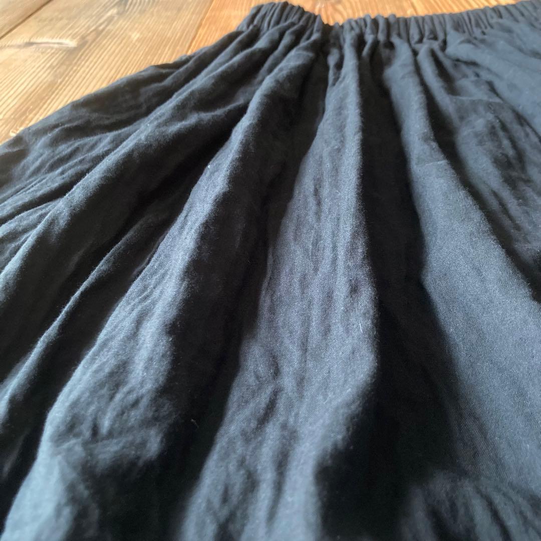 【美鬼　☆様お取置き】ゆったりシルエット ダブルガーゼ サルエルパンツ ブラック