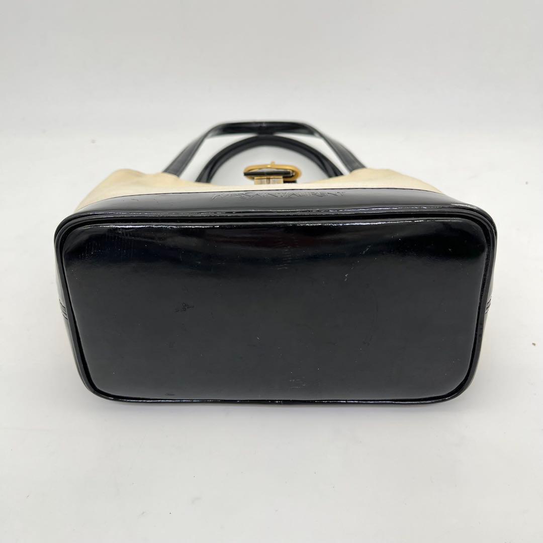 イヴサンローラン トートバッグ 肩掛け ゴールド金具 ロゴ型押し キャンバス