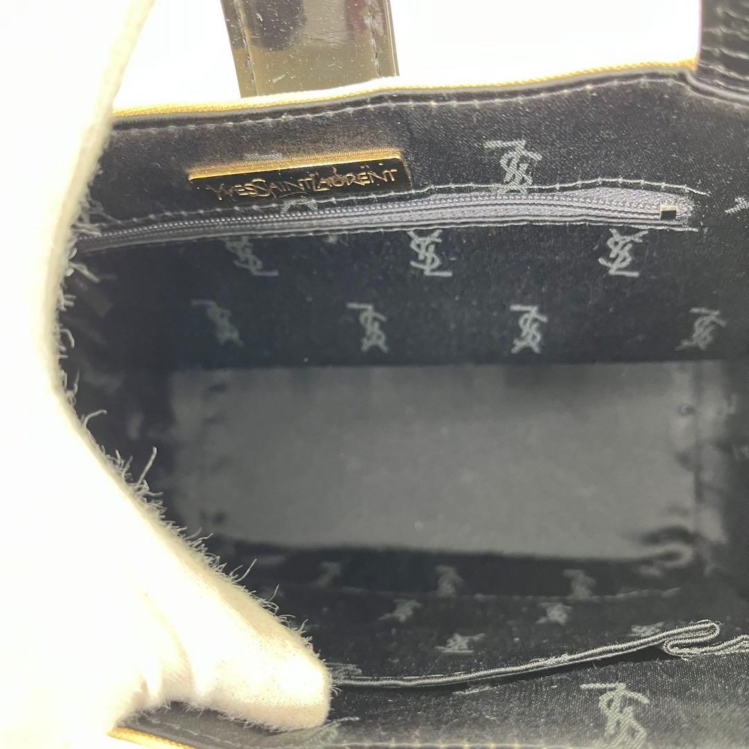 イヴサンローラン トートバッグ 肩掛け ゴールド金具 ロゴ型押し キャンバス