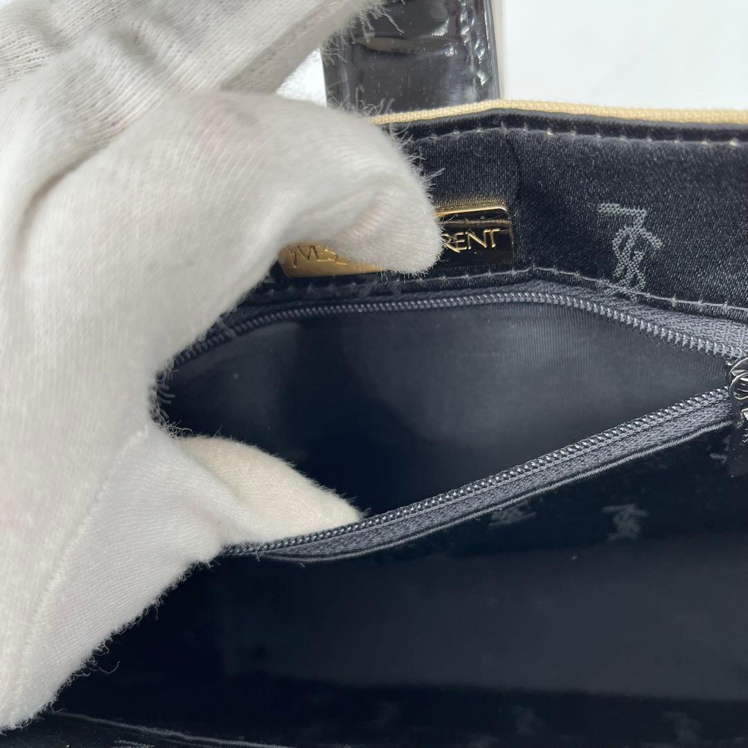 イヴサンローラン トートバッグ 肩掛け ゴールド金具 ロゴ型押し キャンバス