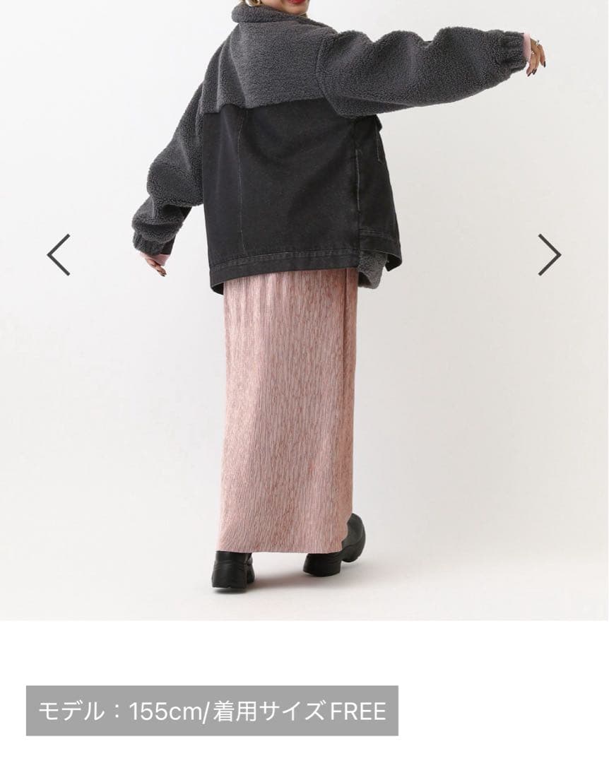 レプシィム デニムボアドッキングジャケット ブラック×チャコール