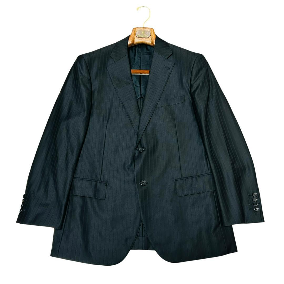 最高級 ロロピアーナ タスマニアン ダーバン スーツ AB6 黒 光沢 ウール