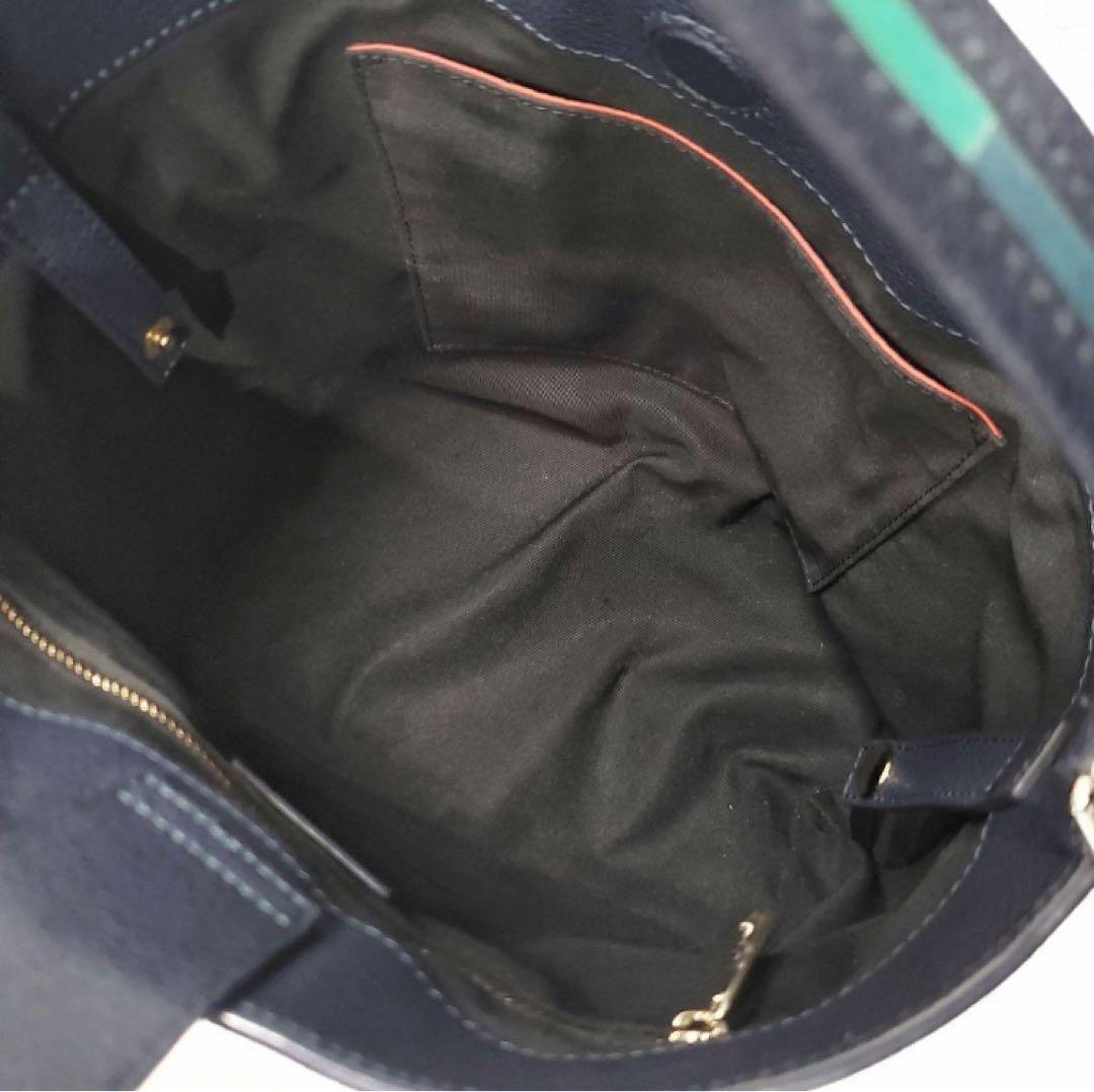 カラスヤマ ポールスミス 2wayショルダーバッグ シボ革 ストライプ