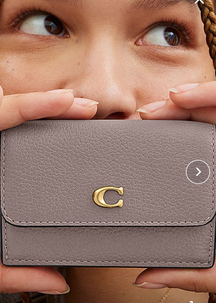 新品未使用　箱付き　コーチ　ミニトライフォールドウォレット　三つ折り財布　グレー