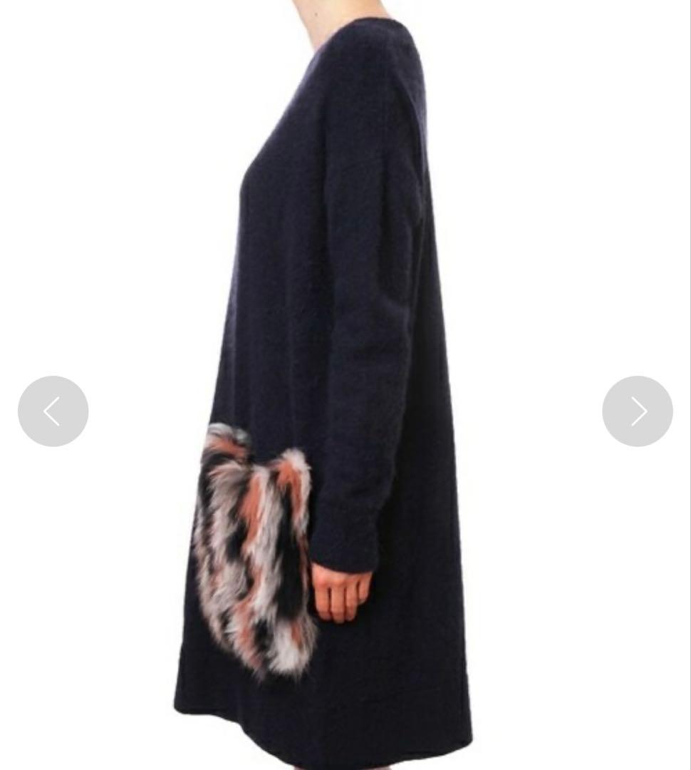 GRACE CONTINENTAL FOXファーアンゴラ混 ワンピース36