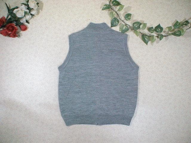 62683　ダンロップ　ジップアップニットベスト　グレー　LL