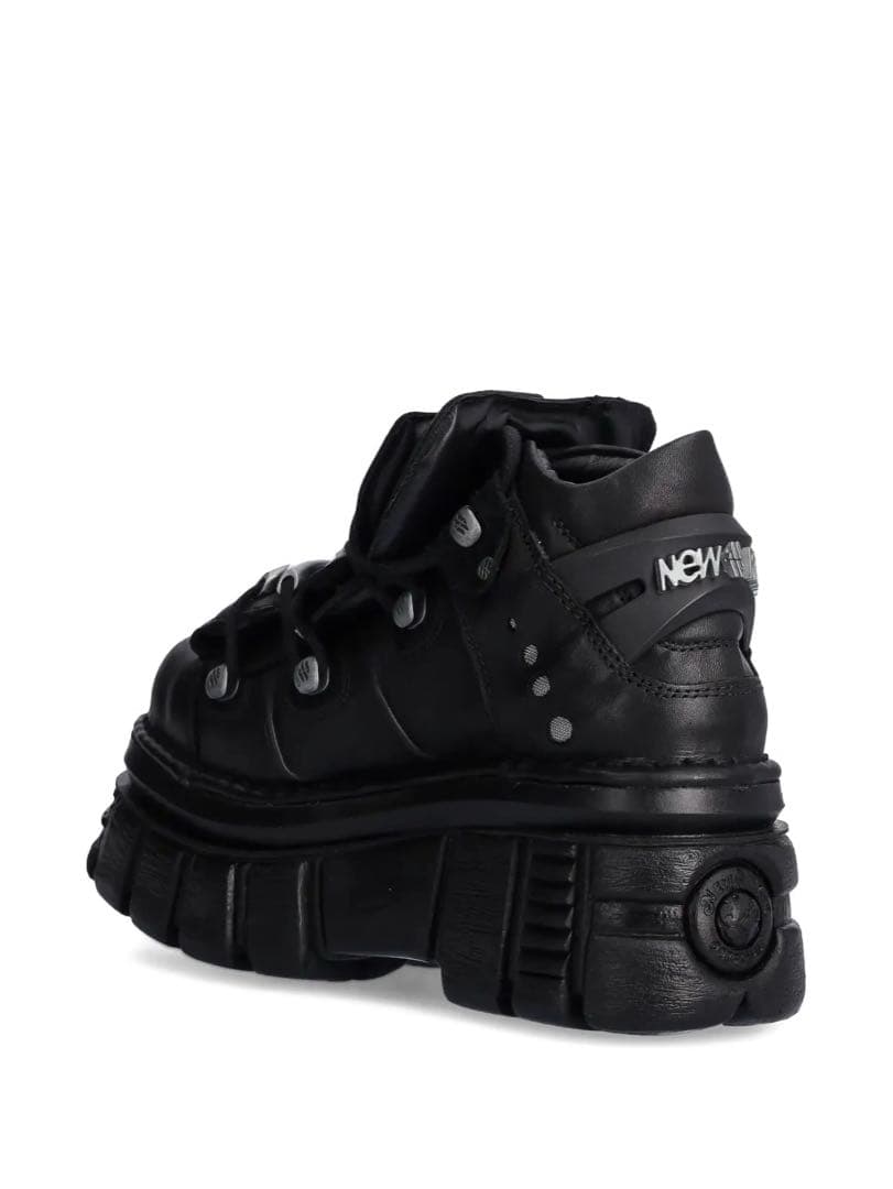NEW ROCK 厚底ブラックレザーシューズ