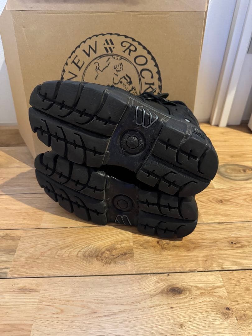 NEW ROCK 厚底ブラックレザーシューズ