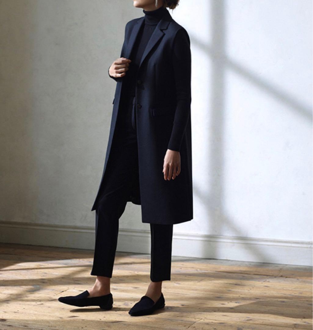 セオリーリュクス OLIN NEW SAXONY ロングジレ ブラック　黒　38