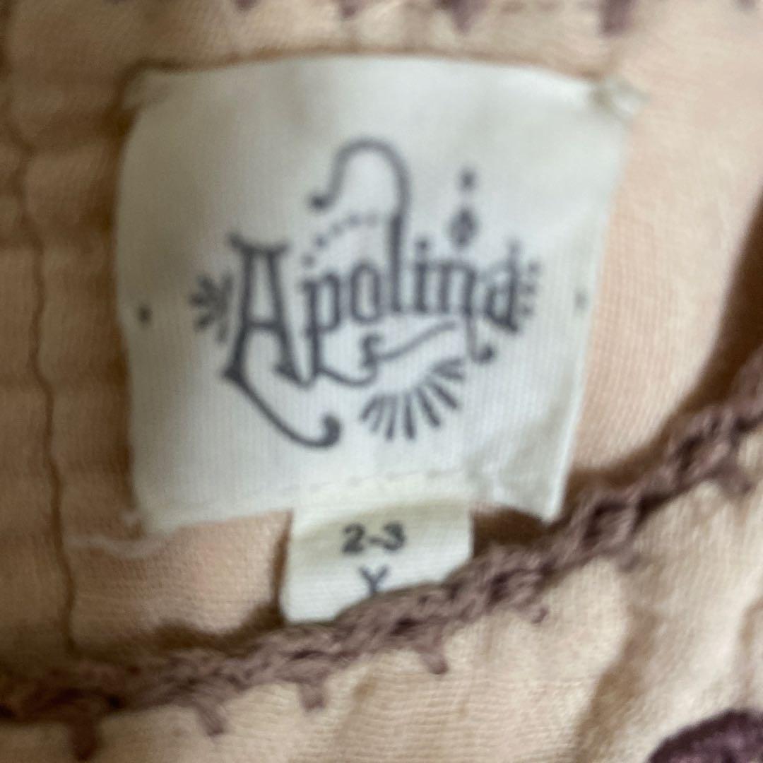 Apolin 刺繍入りワンピース2-3Y 淡いピンク