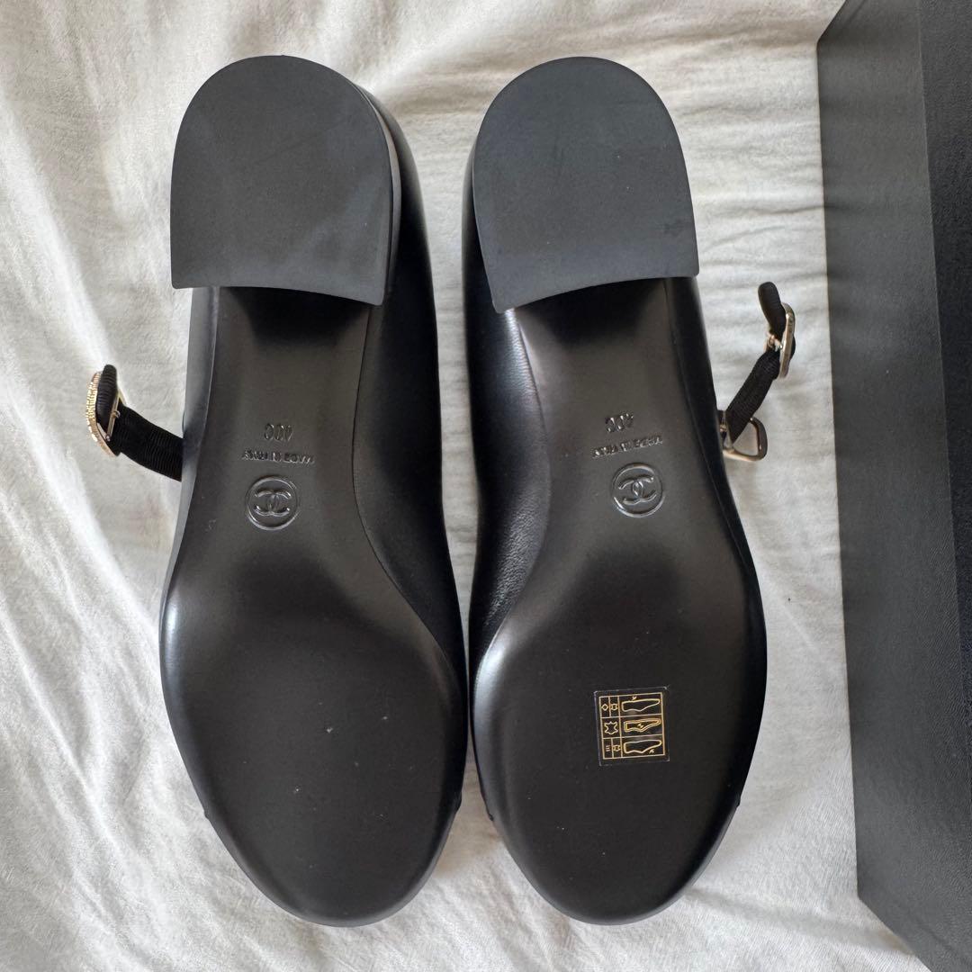 【新品未使用】CHANEL ブラックメリージェーンパンプス 40サイズ