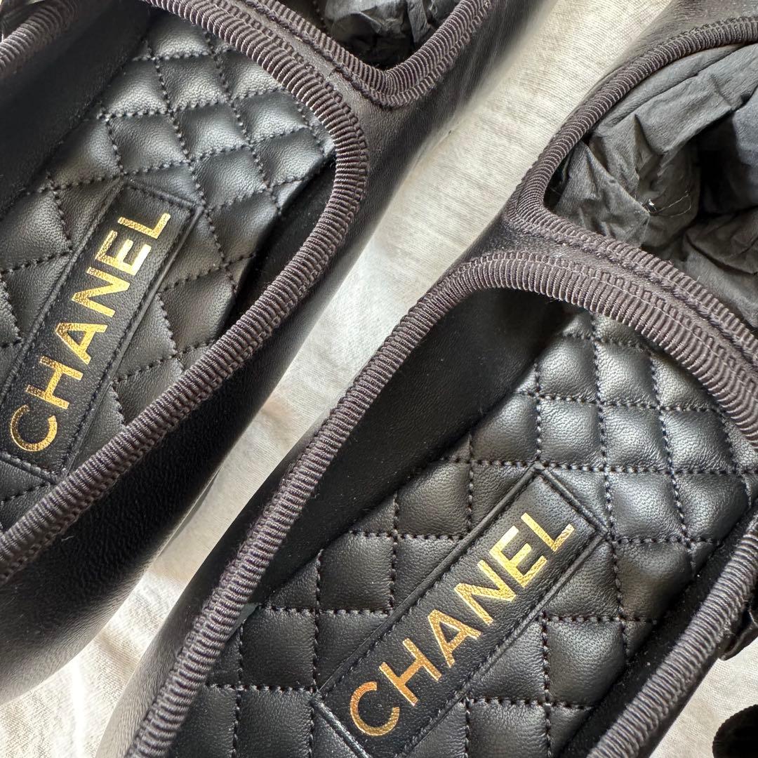 【新品未使用】CHANEL ブラックメリージェーンパンプス 40サイズ