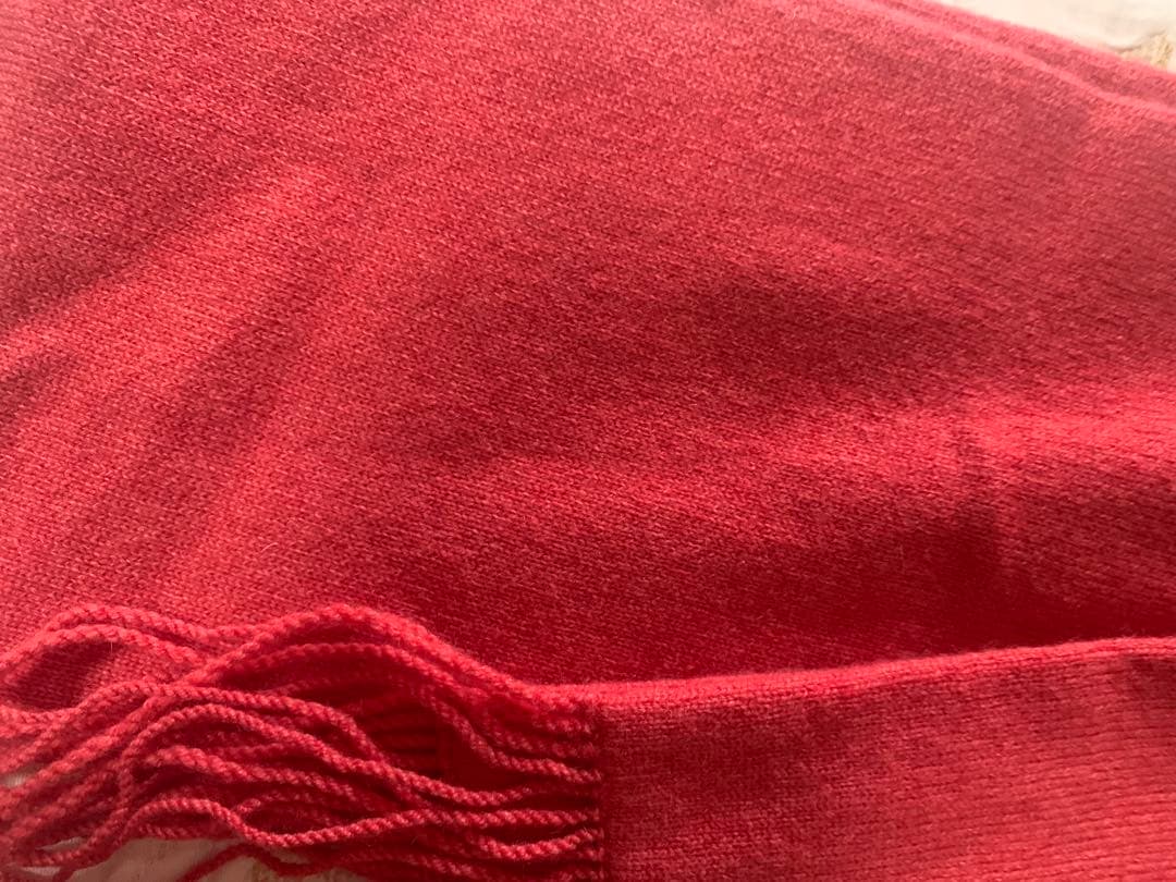 【新品未使用】Burberry マフラー タグ付きレッド／カシミヤ・羊毛