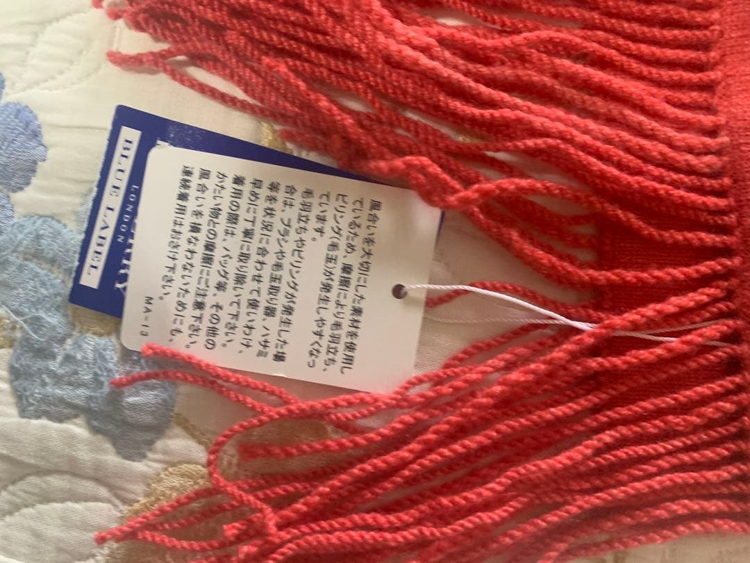 【新品未使用】Burberry マフラー タグ付きレッド／カシミヤ・羊毛