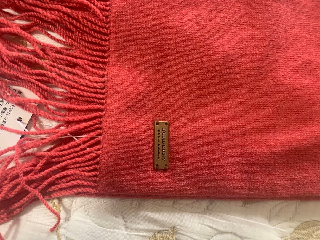 【新品未使用】Burberry マフラー タグ付きレッド／カシミヤ・羊毛