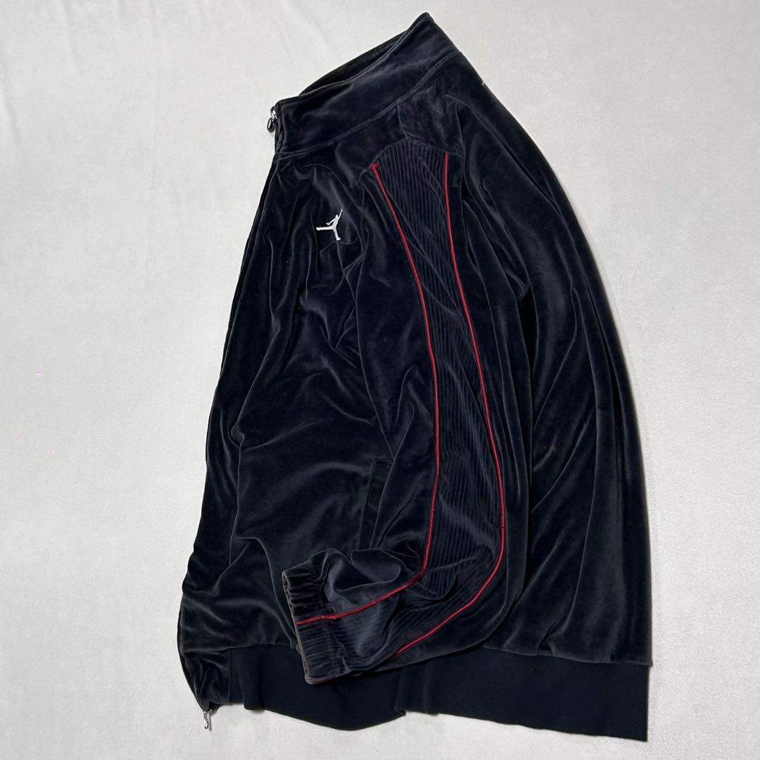 00s JORDAN ベロア ダブルジップ トラックジャケット 3XL 刺繍