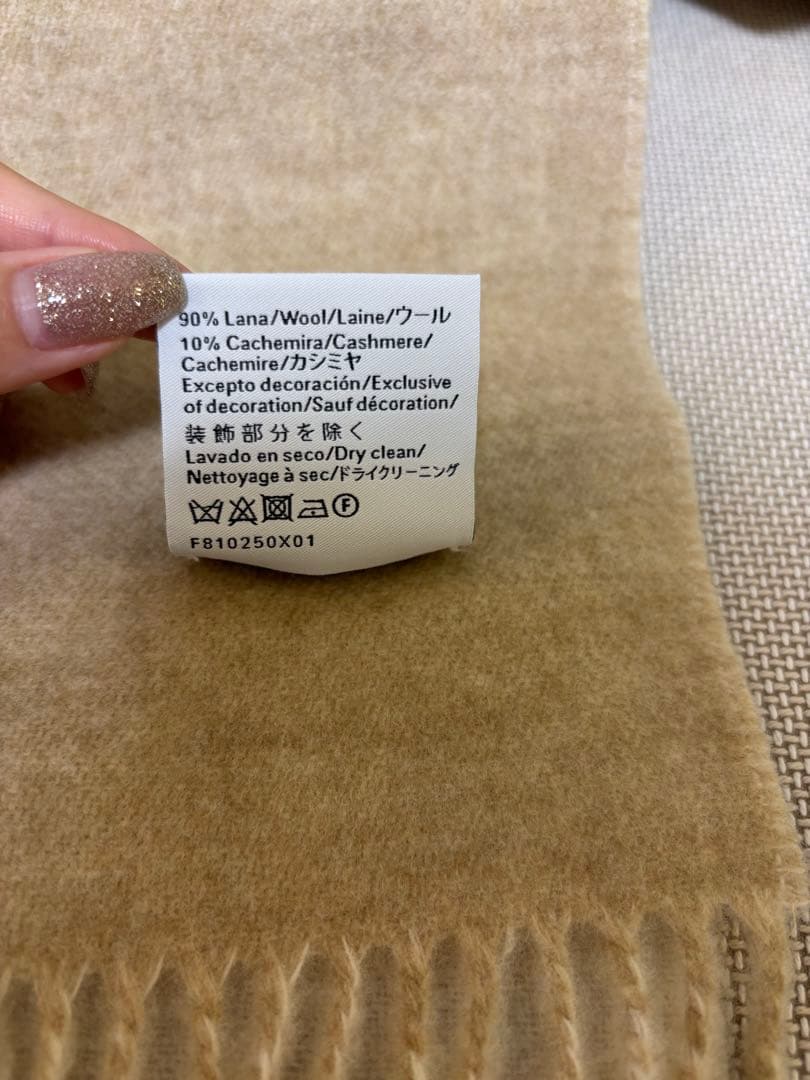 LOEWE ウールカシミヤスカーフ ベージュ