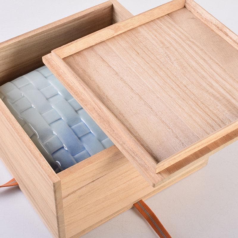 茶道具　京焼　平安　小川武雄作　梅椿文　食籠　共布共箱　V　R8955