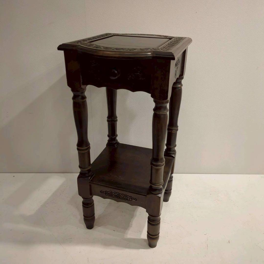 コンソールテーブル　サイドテーブル　電話台　飾り台　アンティーク　花柄