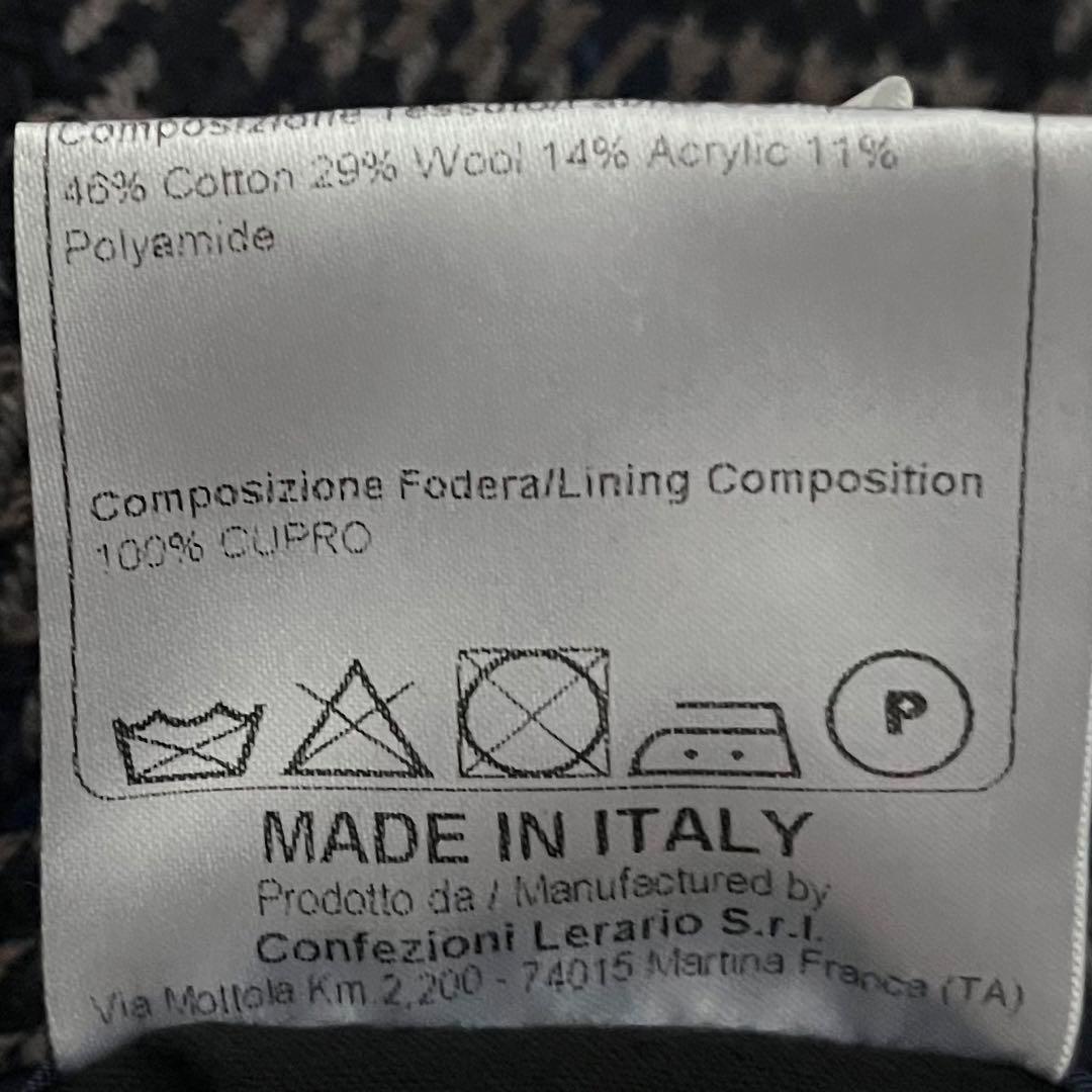 <極美品>TAGLIATORE 新ロゴ LARS ネイビー ベルデットコート44