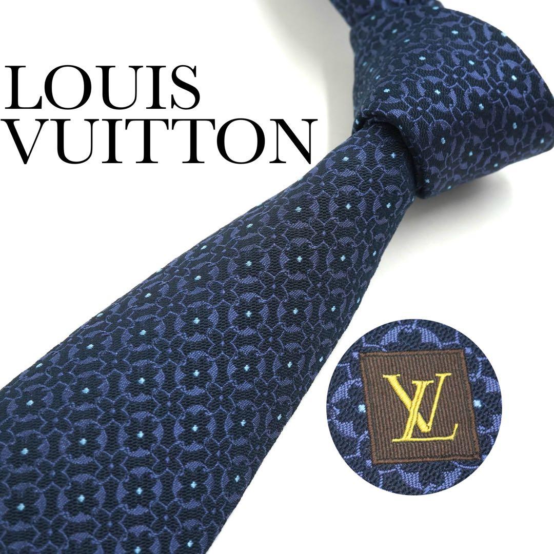 ✨新品未使用品✨　LOUIS VUITTON ネクタイ モノグラム　ネイビー