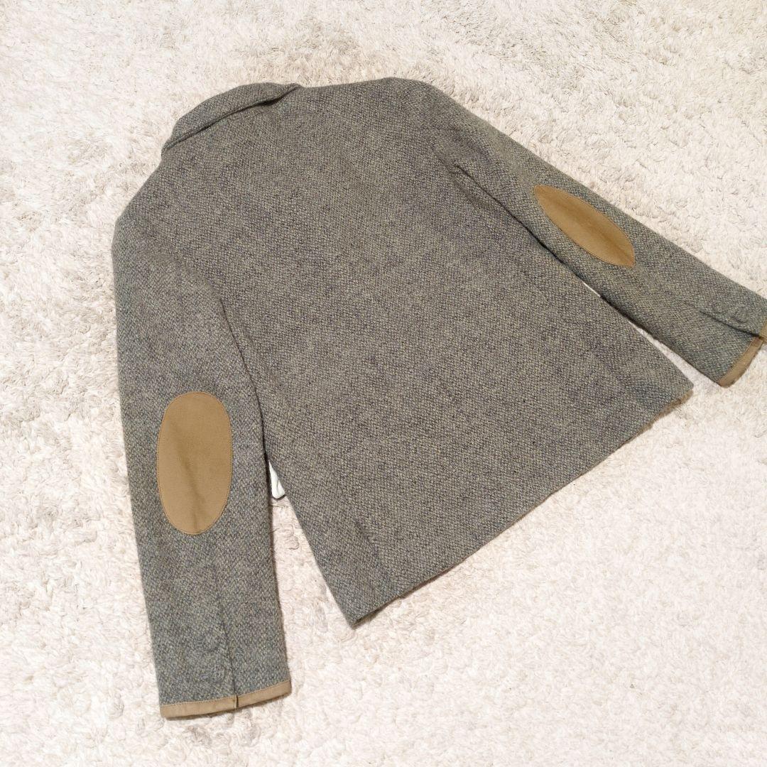 ビームスボーイ ハリスツイード レザー エルボーパッチ テーラードジャケット