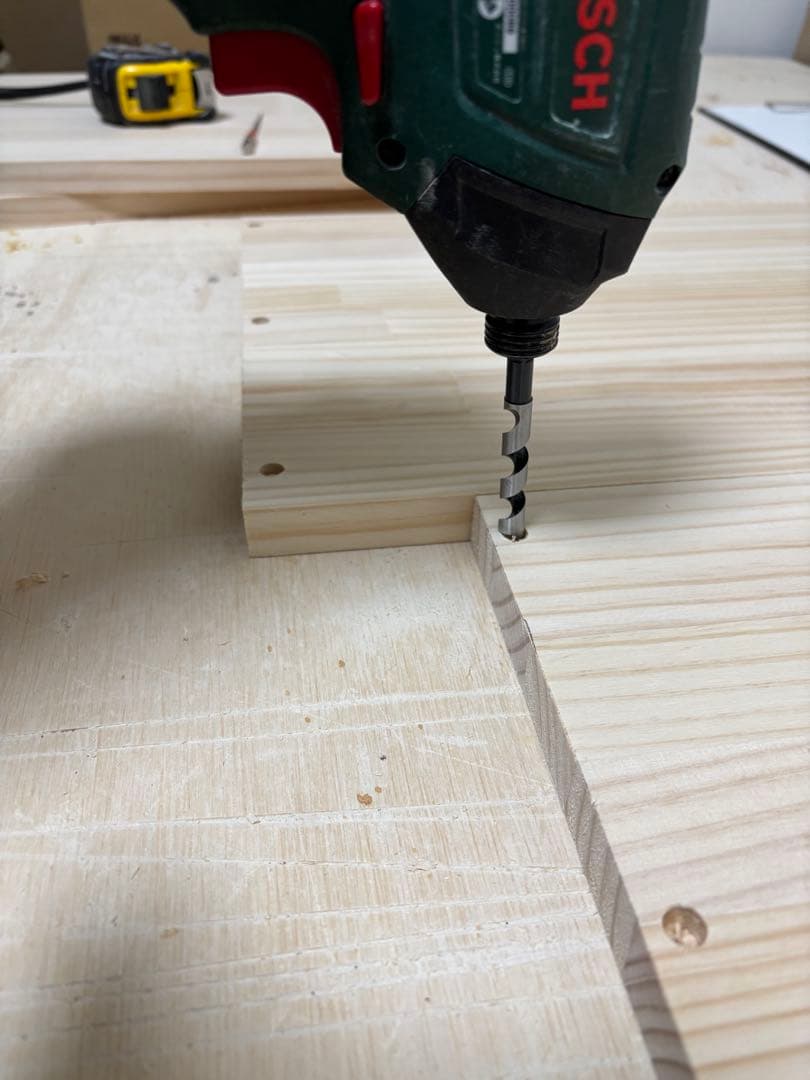 きち様　お見積もり分 コの字型テーブル　棚付き 材料　高品質パイン集成材