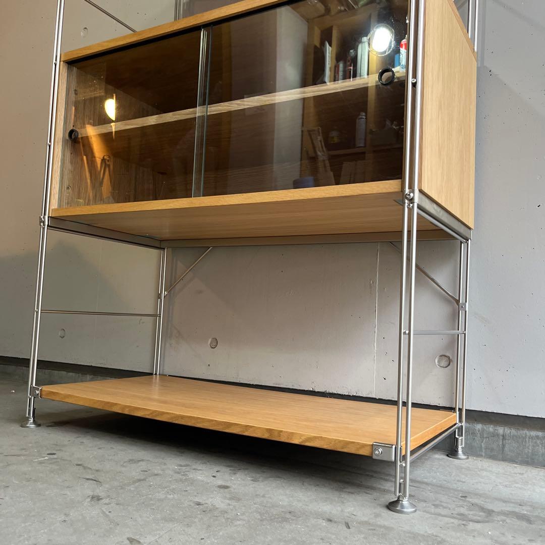 niconico★無印ステンレスユニットシェルフ　オーク材棚・カップボード