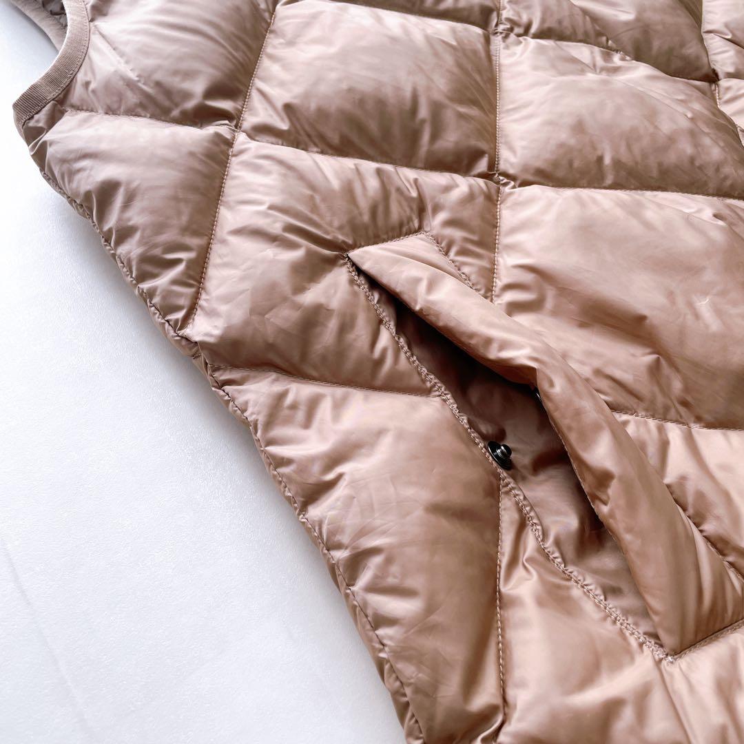 近年モデル✨マックスマーラ キルティングダウンベスト フード ベージュ 40