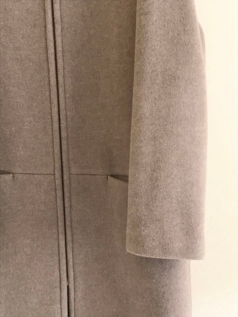 ★美品★ Noble ノーブル W/Ny ZIP ノーカラーコート