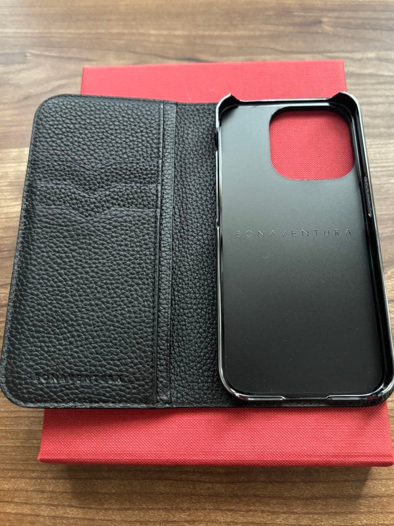 BONAVENTURA iPhone15pro用手帳型ケース 黒