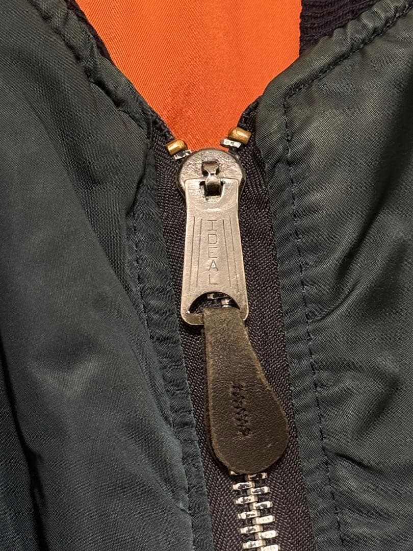 90sUSA製ALPHAアルファMA-1 フライトジャケットXLネイビー傷汚有