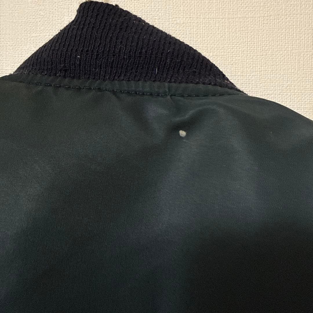 90sUSA製ALPHAアルファMA-1 フライトジャケットXLネイビー傷汚有