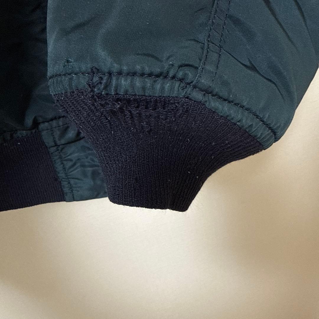 90sUSA製ALPHAアルファMA-1 フライトジャケットXLネイビー傷汚有