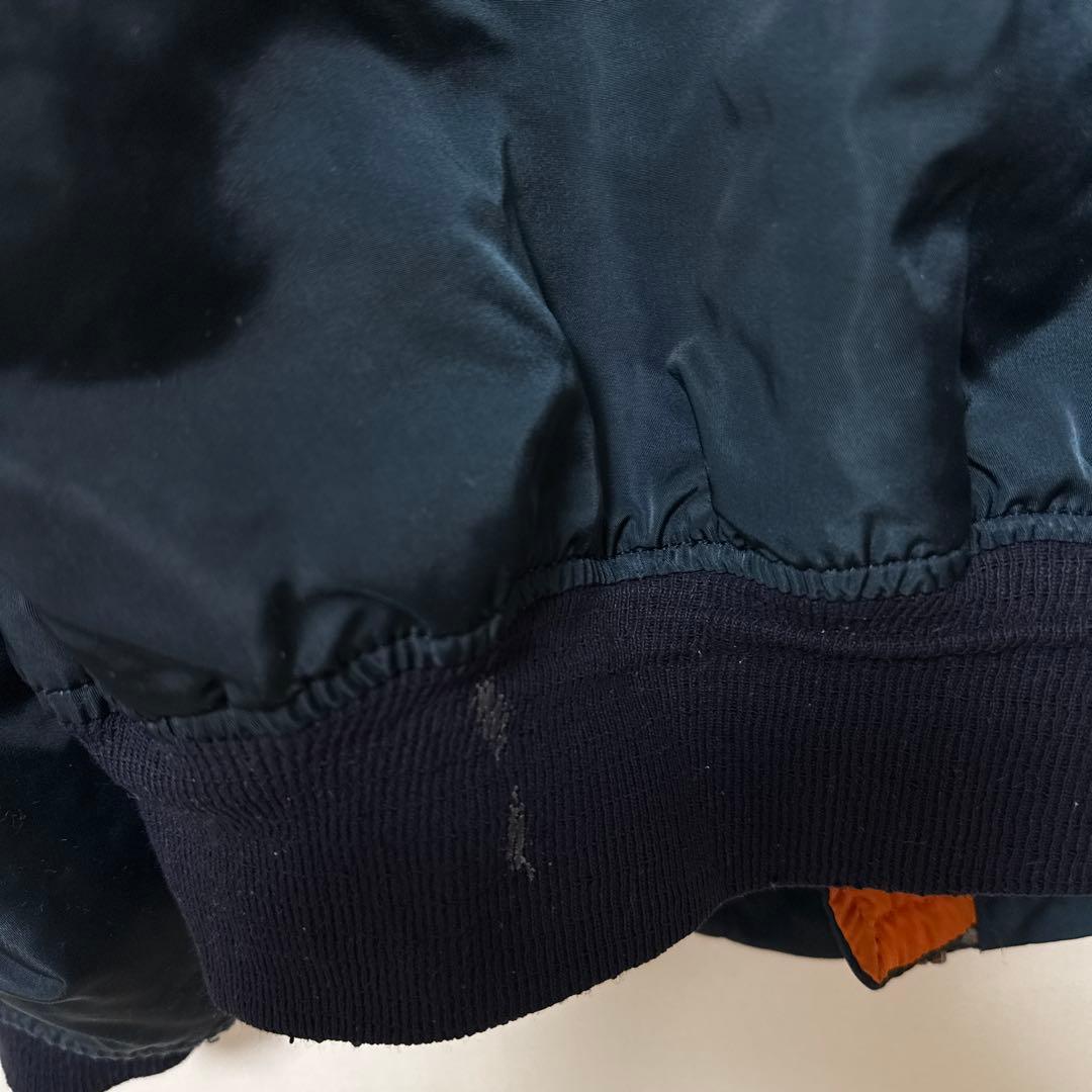 90sUSA製ALPHAアルファMA-1 フライトジャケットXLネイビー傷汚有