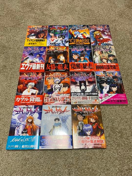 【全巻初版・帯付・チラシ完備】新世紀エヴァンゲリオン全14巻,公式ガイド,限定版