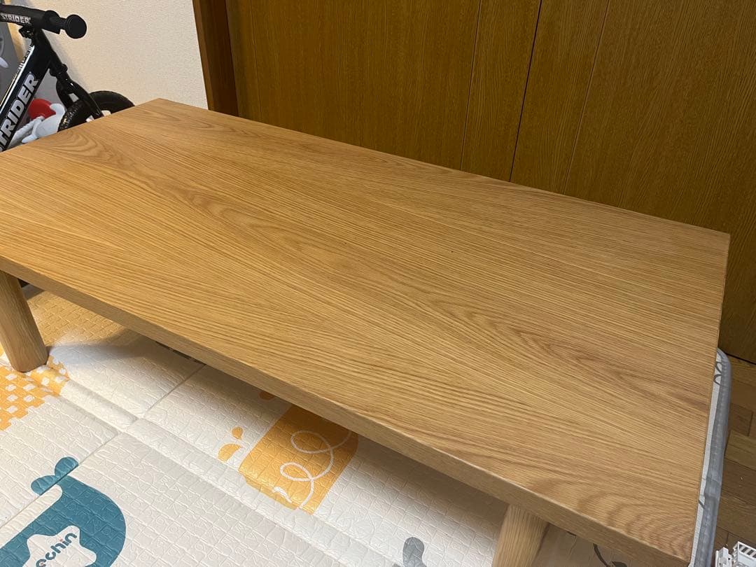 【美品】MUJI/無印良品 木製ローテーブル/オーク材120cm